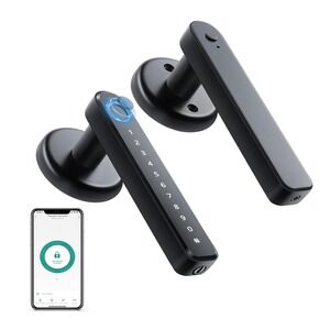 Millionhome Fingerprint Keypad Smart Biometric Door Lock Lever Handle Black